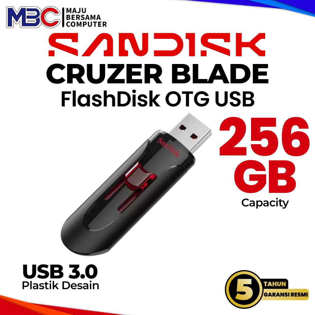 SanDisk Cruzer Glide USB 3.0 256GB ORIGINAL - Flashdisk Flash Disk