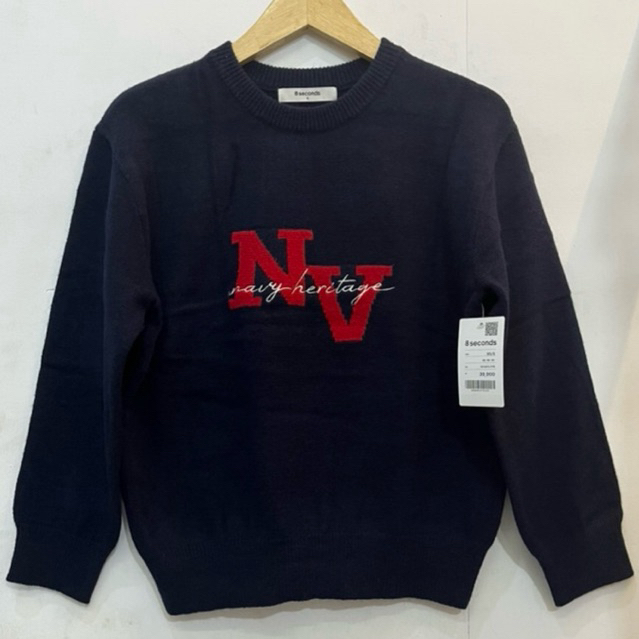8seconds navy haritage crewneck sweater