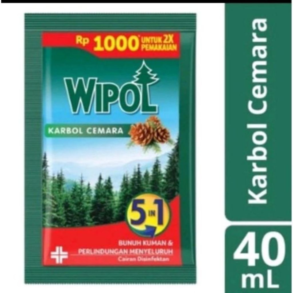 Wipol Karbol Cemara Renceng Isi 6 Sachet