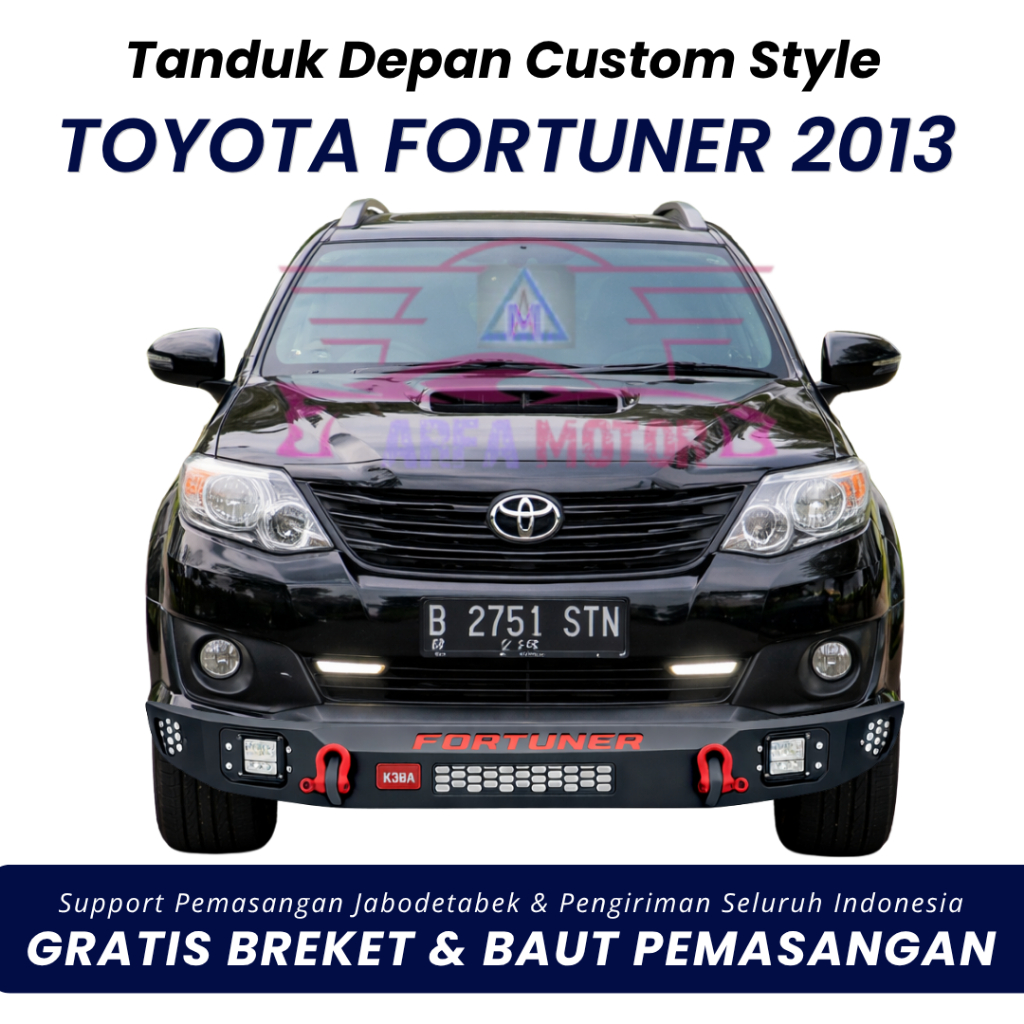 Tanduk depan fortuner 2013 custom towing pengaman pelindung bemper anti karat