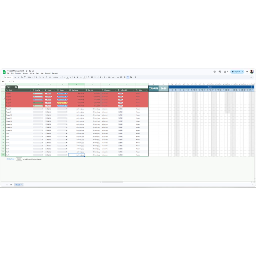 Template Project Management