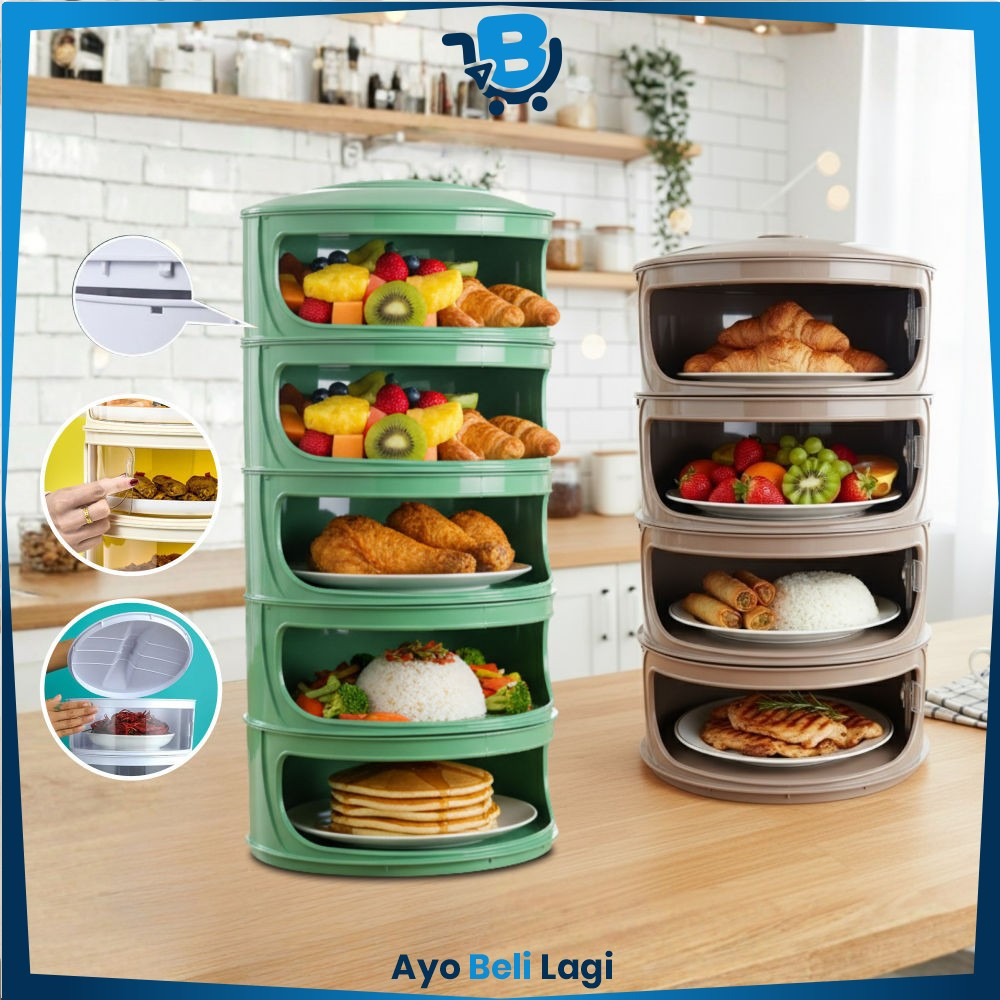 Rak Susun Tudung Saji Penutup Makanan Hangat Anti Debu / Tutup Sayur Penyimpanan Makanan Hangat Siap
