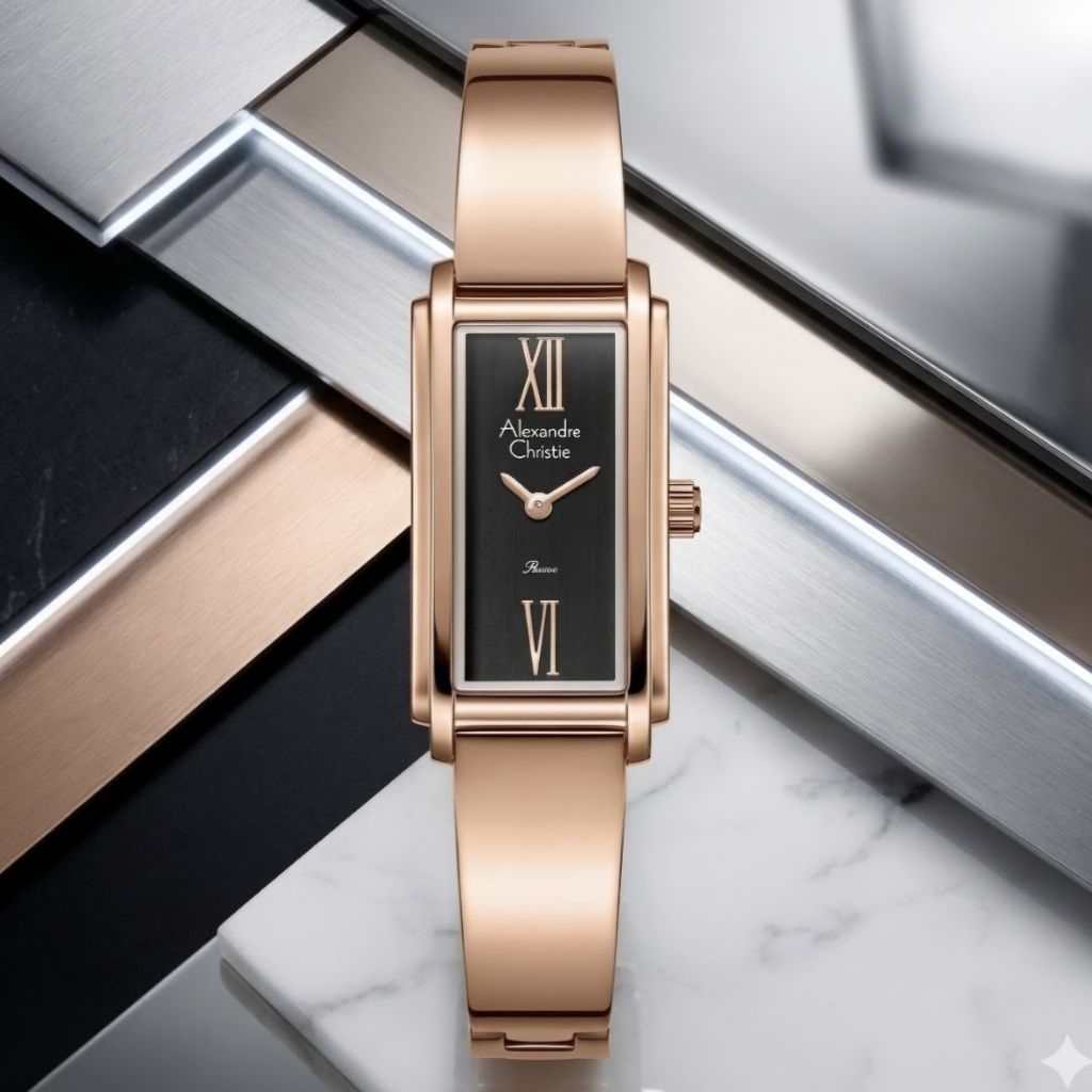 Alexandre Christie 2C06 Black Rosegold Cewe Original