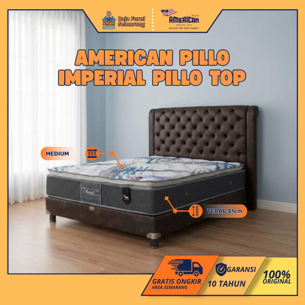 American Pillo Springbed Imperial Pillo Top Kasur Spring Bed Semarang Free Ongkir Matras Mewah 31cm 