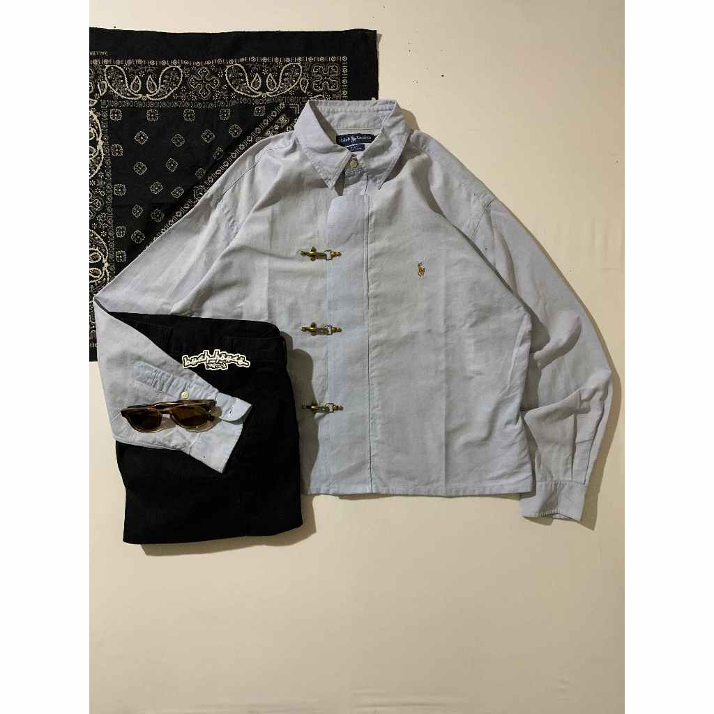 BSHS-Kemeja boxy kancing fireman clasp ,thrift