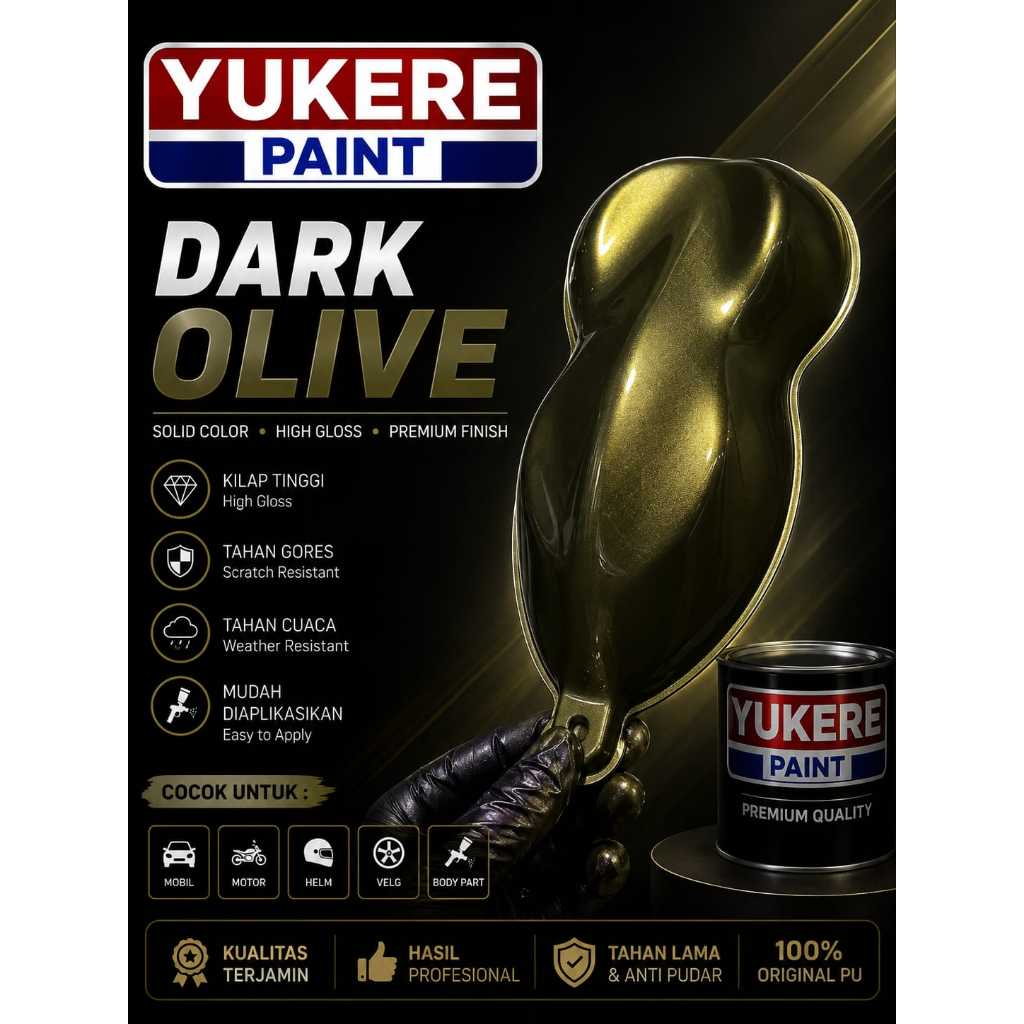 cat dark olive metalik/cat warna olive metalik bahan pu 250ml