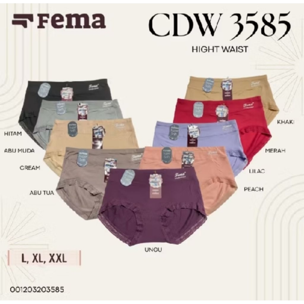 CD Wanita Fema 3585 High Waist Renda/CDW Fema 3585 L-XL