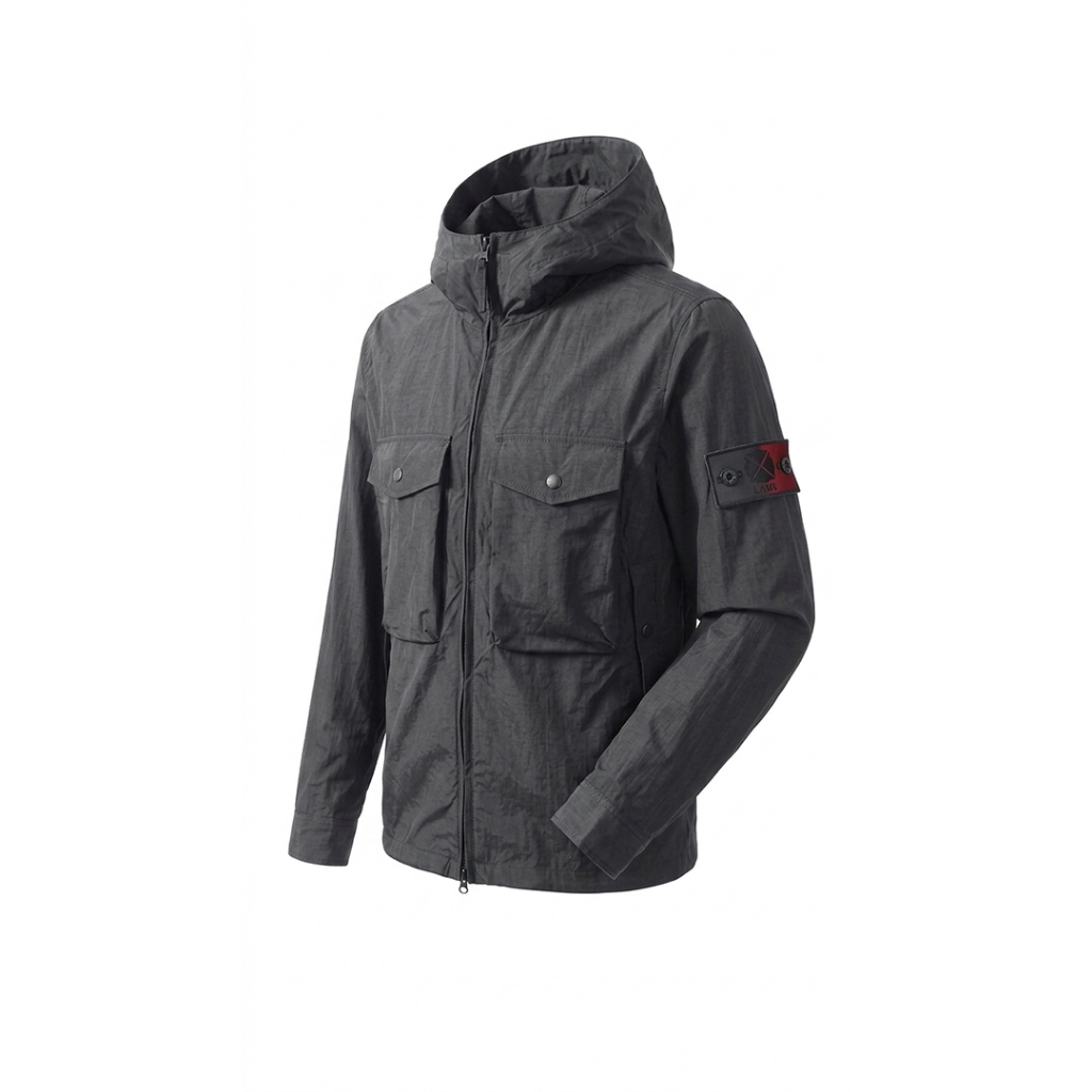 X - LAND Jacket Nylon Cringkle - Chopenhagen Kuro Edge Grey Doff