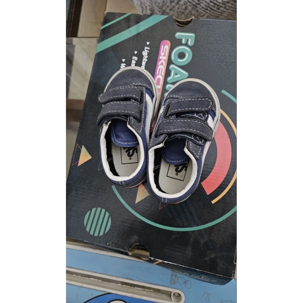 Vans sepatu anak biru putih