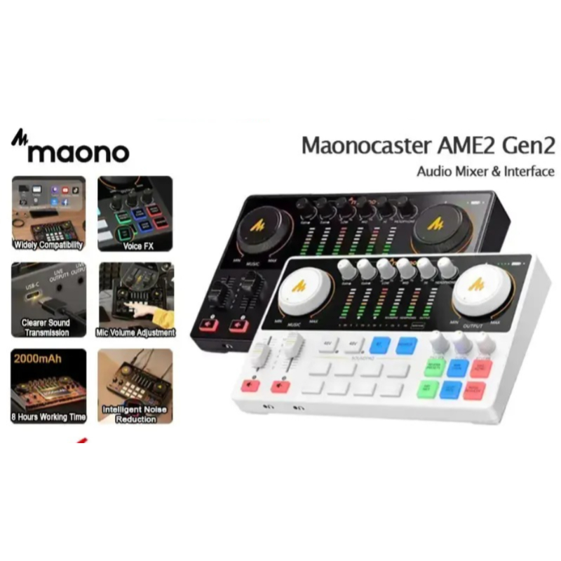 MAONO AME2 Gen II Maonocaster Live Streaming & Portable Podcast Console Soundcard AME2 Mark 2