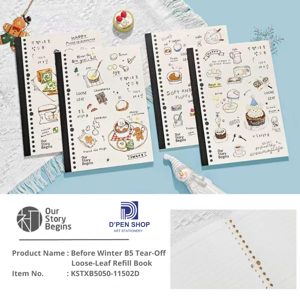 Notebook B5 Aesthetic Loose Leaf Refill Book Our Story Begins Buku Catatan Estetik Sekolah Kuliah Jo