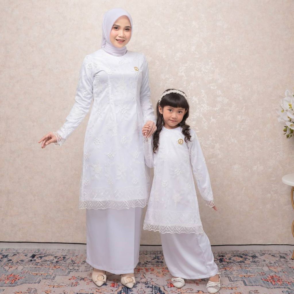 Set Kurung Melayu Ibu Anak Series Couple Keluarga Oneset Malay Malaysia Brukat Bordir Payet Setelan 