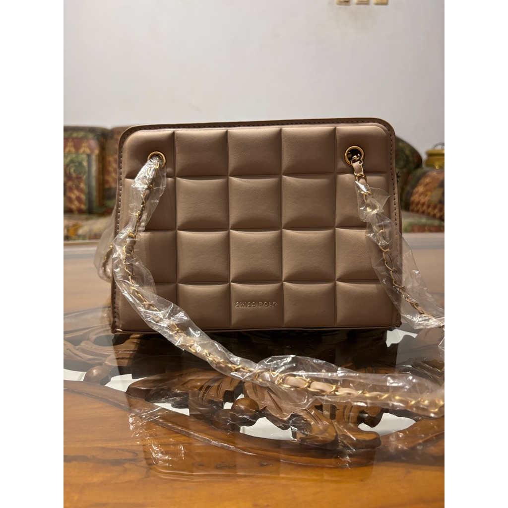 Swiss Polo - Top Handle Bag / Sling Bag / Crossbody Bag (Beige)