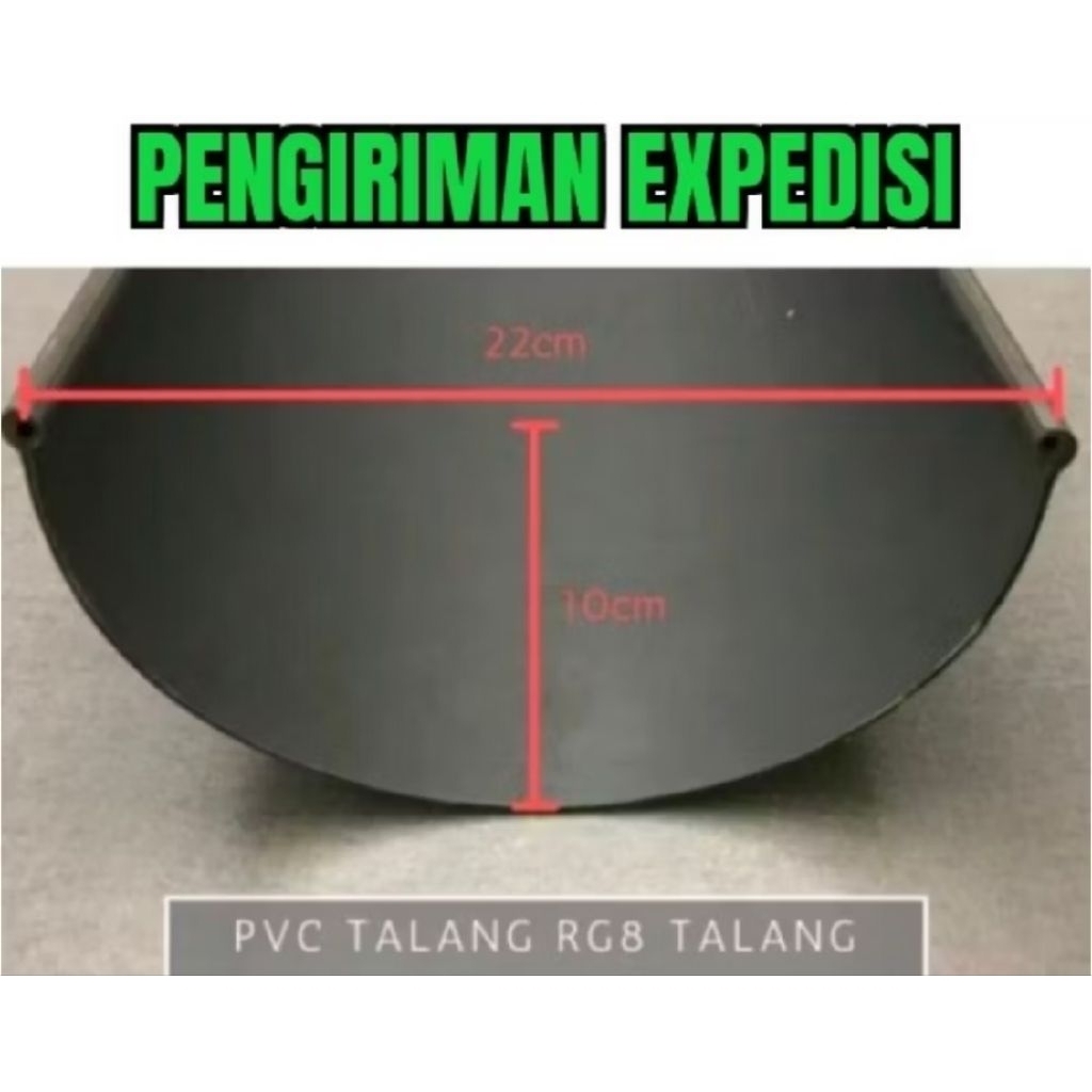EXPEDISI talang PVC bulat 8" 4 meter/talang setengah lingkaran