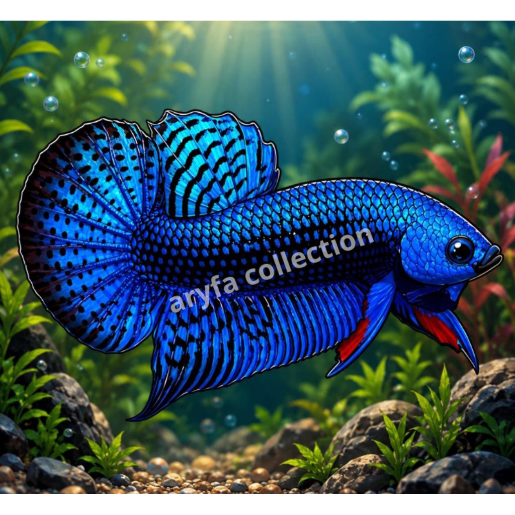 Allien Hybrid Betta Blue/Biru Size M/ukuran M