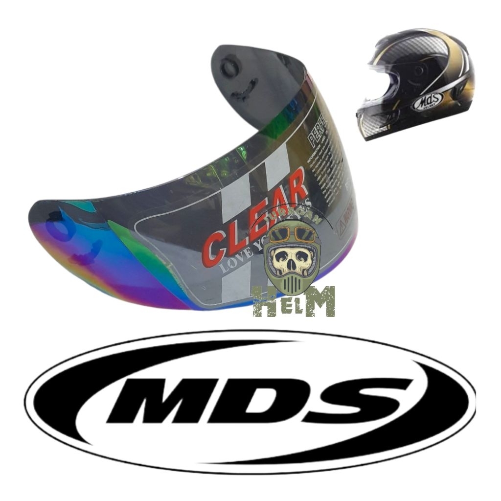 Kaca Helm MDS SPARTA BMC BLADE BMC STAR  Hitam Clear pelangi Visor Helm FullFace