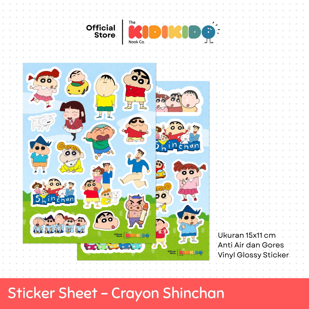 Sticker Sheet Anak Crayon Shinchan | Deco Stiker Waterproof
