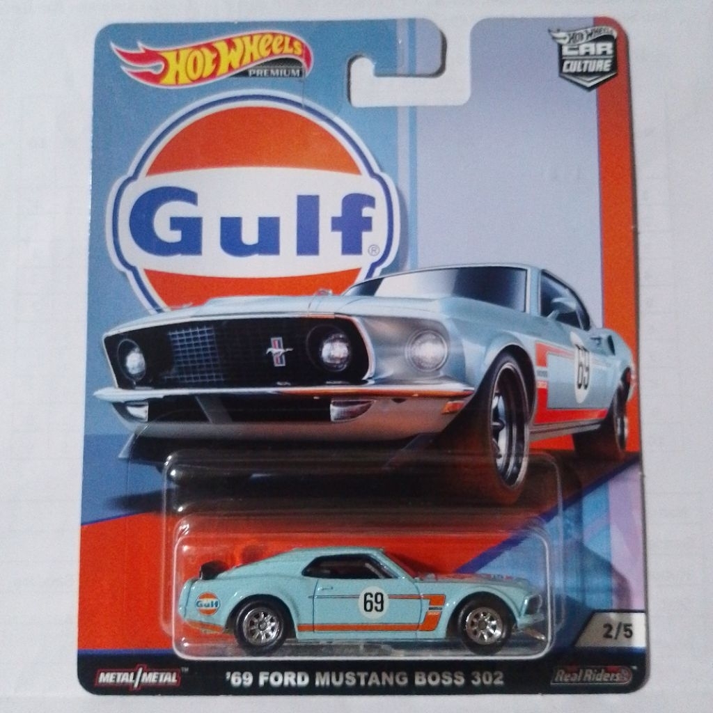 diecast hot wheels premium ban karet 69 ford mustang boss 302 gulf