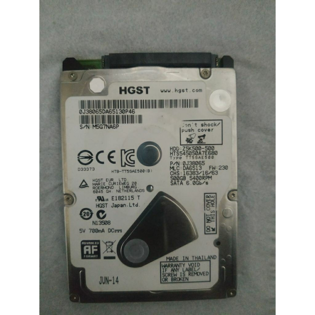 hardisk laptop HGST slim 500gb