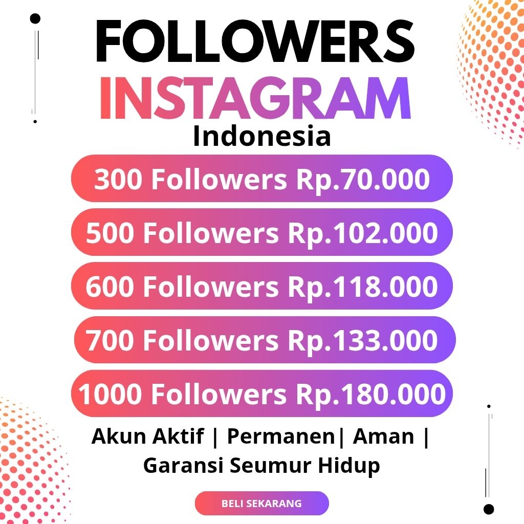 PROMO | FOLLOWERS INSTAGRAM INDONESIA REEL AKTIF REEL MANUSIA NO DROP