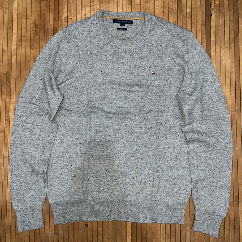 TOMMY HILFIGER RAJUT GREY LUXURY BLEND KNITWEAR