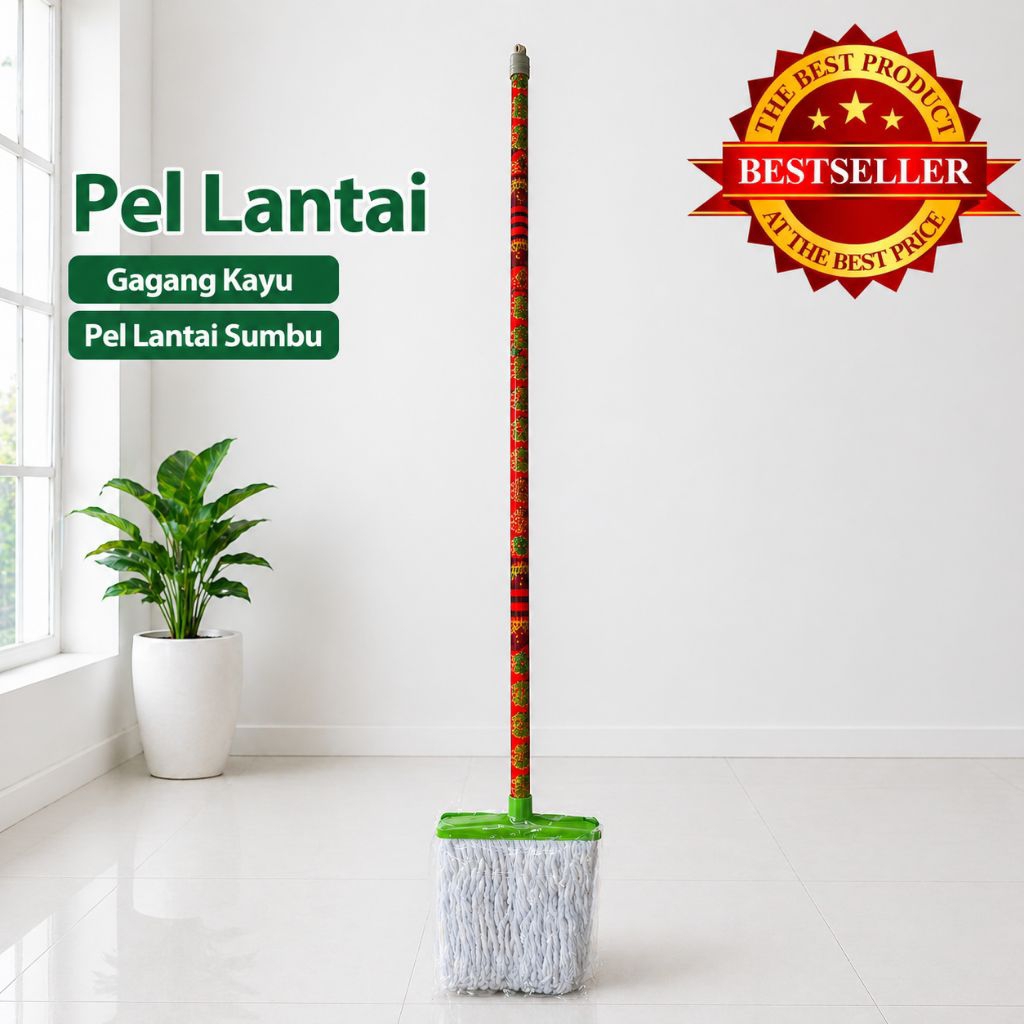 Pel Lantai Gagang Kayu/Pel Lantai Sumbu