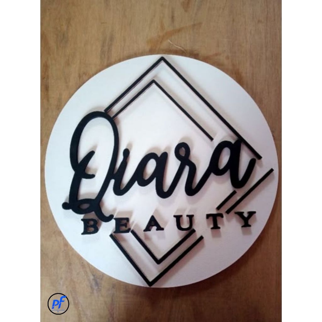 PF Papan Iklan Logo Kayu / Logo Kayu LED / Papan Iklan/ Tulisan Kayu / Papan Nama Toko Kayu/ Logo ka