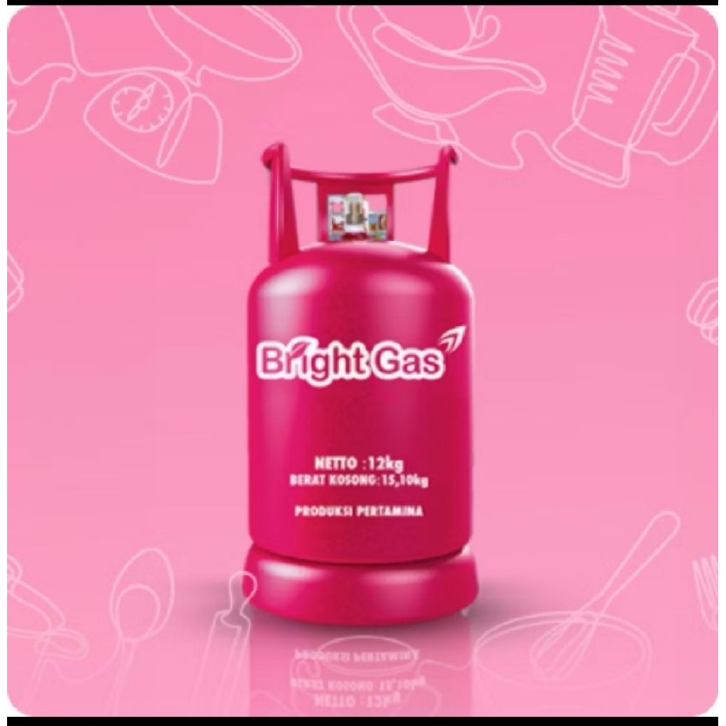 tabung  bright gas 12 kg  (merah /biru)) kosongan /tabung kosong siap isi ulang