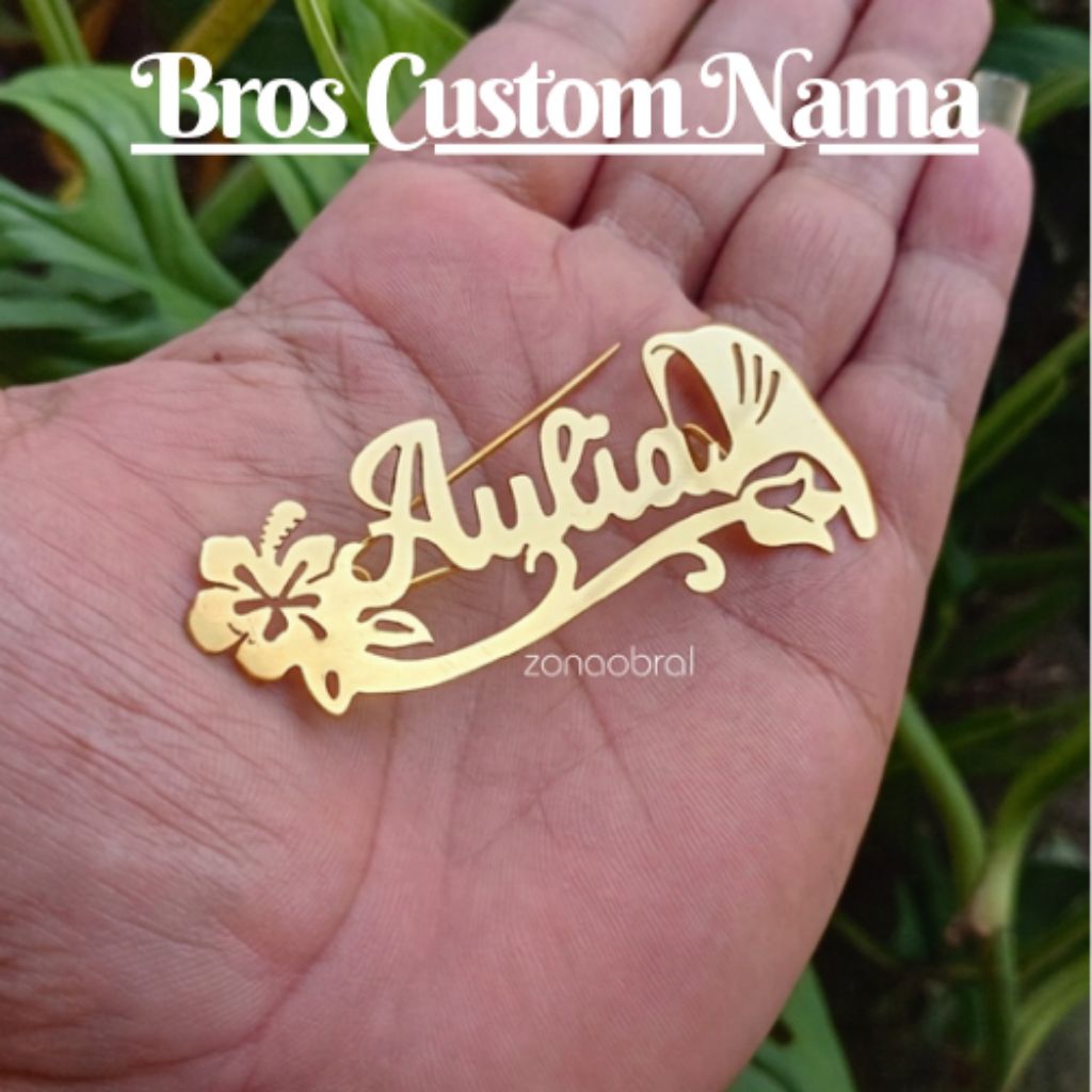 Bross Nama Bisa Custom Nama Sendiri Motif Hijab