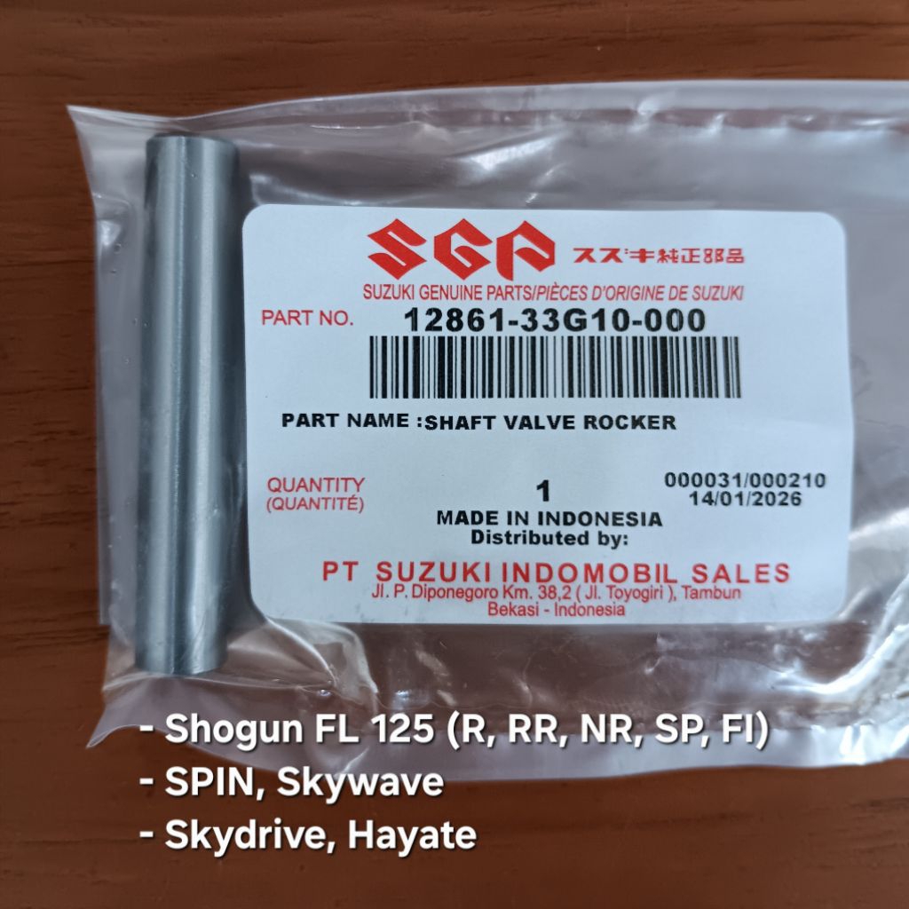 Pen As Pelatuk Kelep SHAFT VALVE ROCKER Suzuki Shogun FL 125, Spin Skywave Skydrive Hayate Axelo Ori