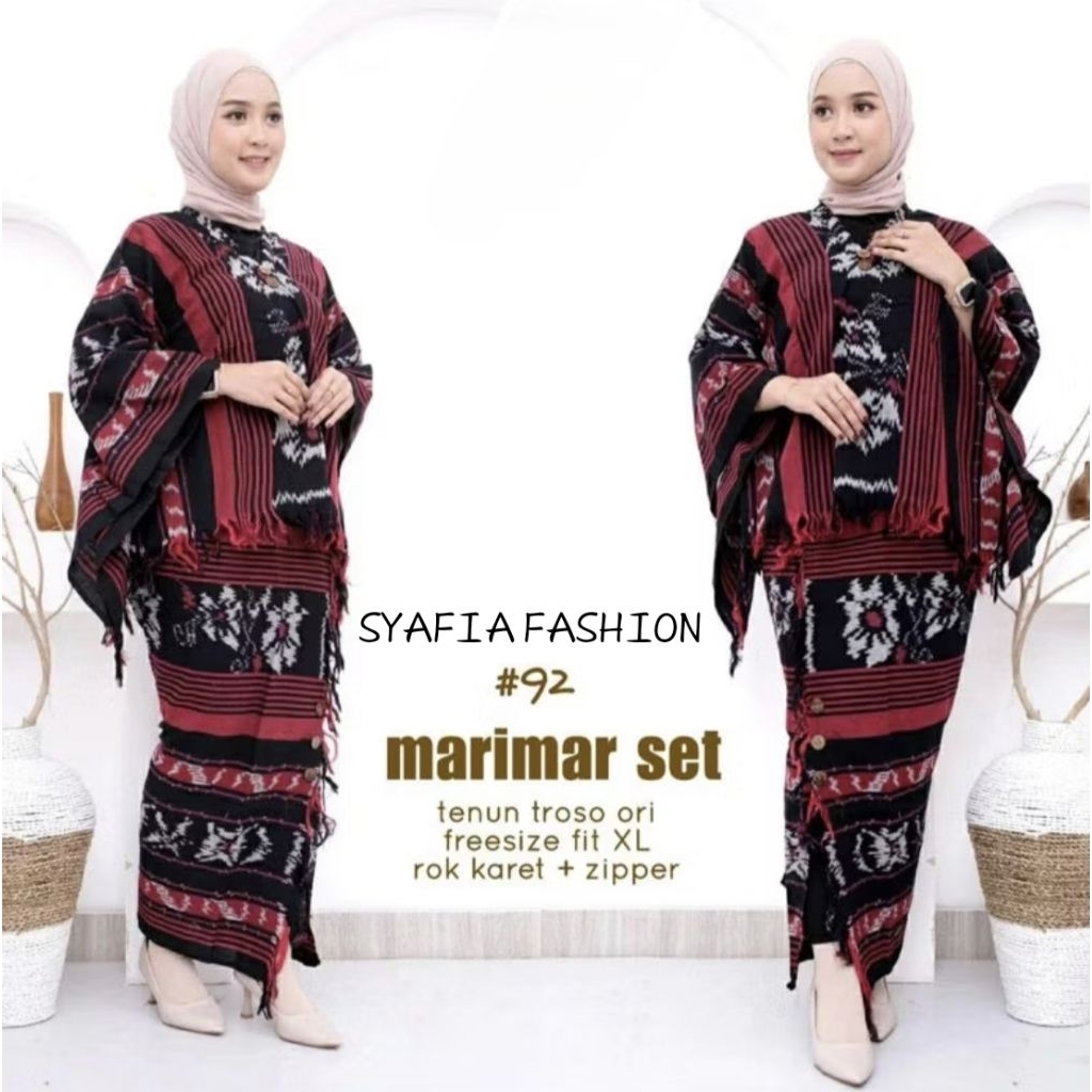 set kelelawar set tenun elegan marimar set