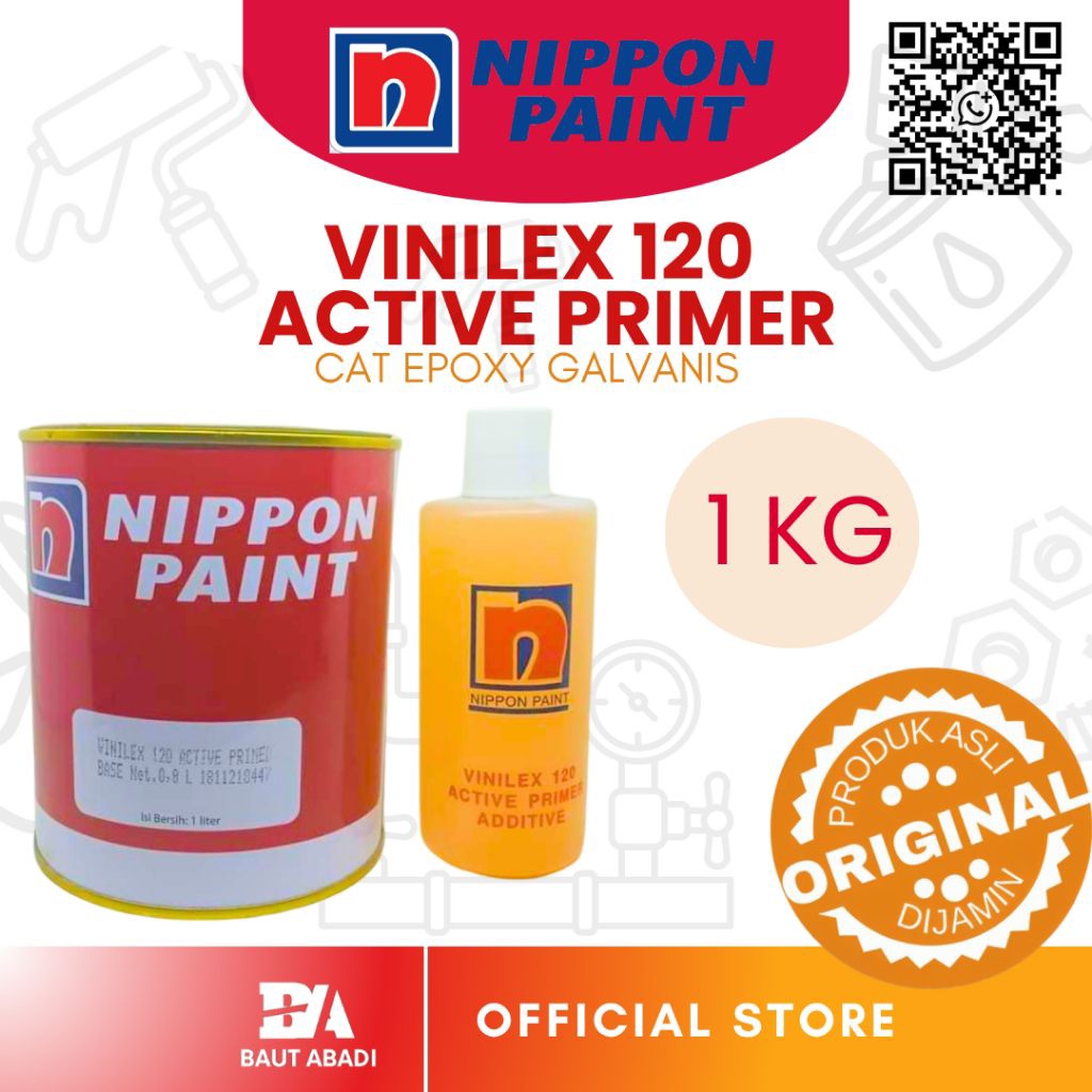 Cat Dasar Aluminium Besi Galvanis Vinilex 120 Active Primer