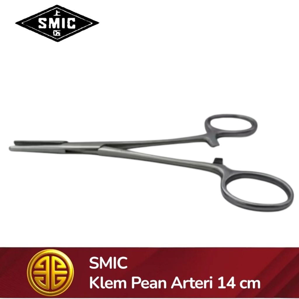SMIC Klem Pean arteri lurus 14 cm instrumen medikal