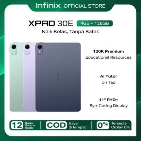 Infinix Tab Xpad 30E 4G LTE Ram 4Gb+4Gb/128Gb 7200mAh -- Garansi Resmi -- Ai Love Grosir