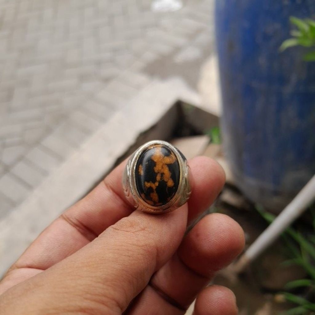 cincin batu akik pirus hitam mesir uratmas ring Alpakasuper
