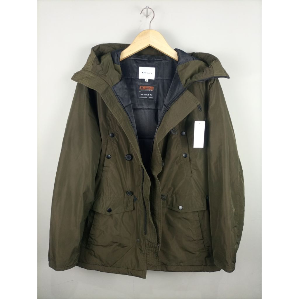 Jaket THE SHOP TK Thermore Parka Original_Hijau Gelap_Like New_Size Masuk L