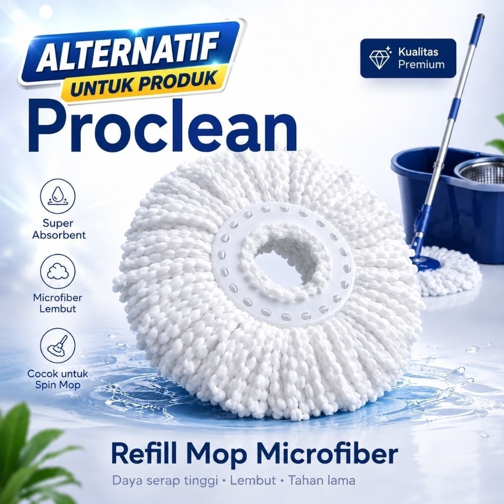 Refil Mop Untuk Proclean / Refil Pel Microfiber / Kain Pel / Kain Pel Microfiber