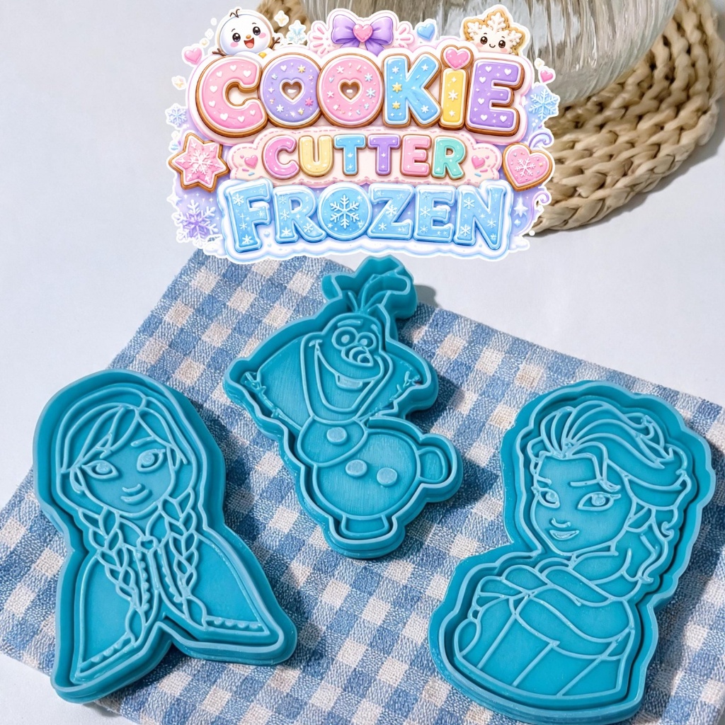 Clay Cookie Cutter Frozen Elsa Anna Olaf – Cetakan Kue Fondant Karakter | Cookie Cutter Karakter Fro
