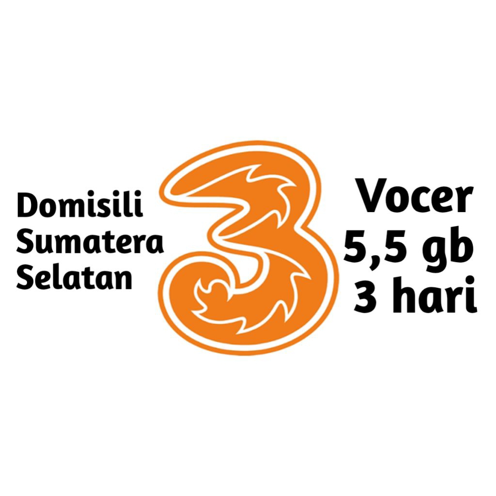 Voucher data tri 5,5 gb 3 hari sumatera selatan vocer kuota three