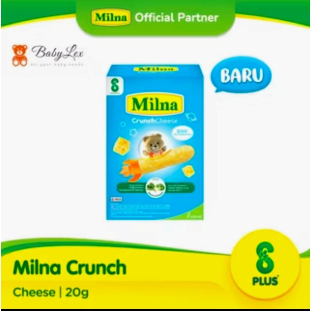 Milna Crunch Cheese 20g - Camilan Bayi 8 Bulan Tanpa Pengawet