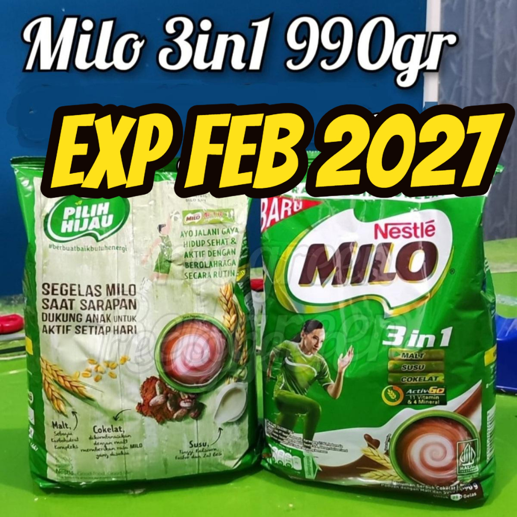 Nestle Milo 3 in 1 990GRAM  milo 3in1 bubuk susu cokelat 3in1  Milo 3in1 milo 3in1 milo3in1  990GR n