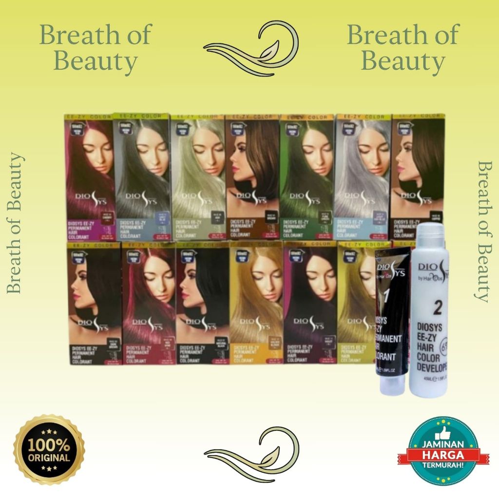 Diosys EE-ZY Permanent Hair Colorant Pewarna Rambut Cream 100ml | 50ml