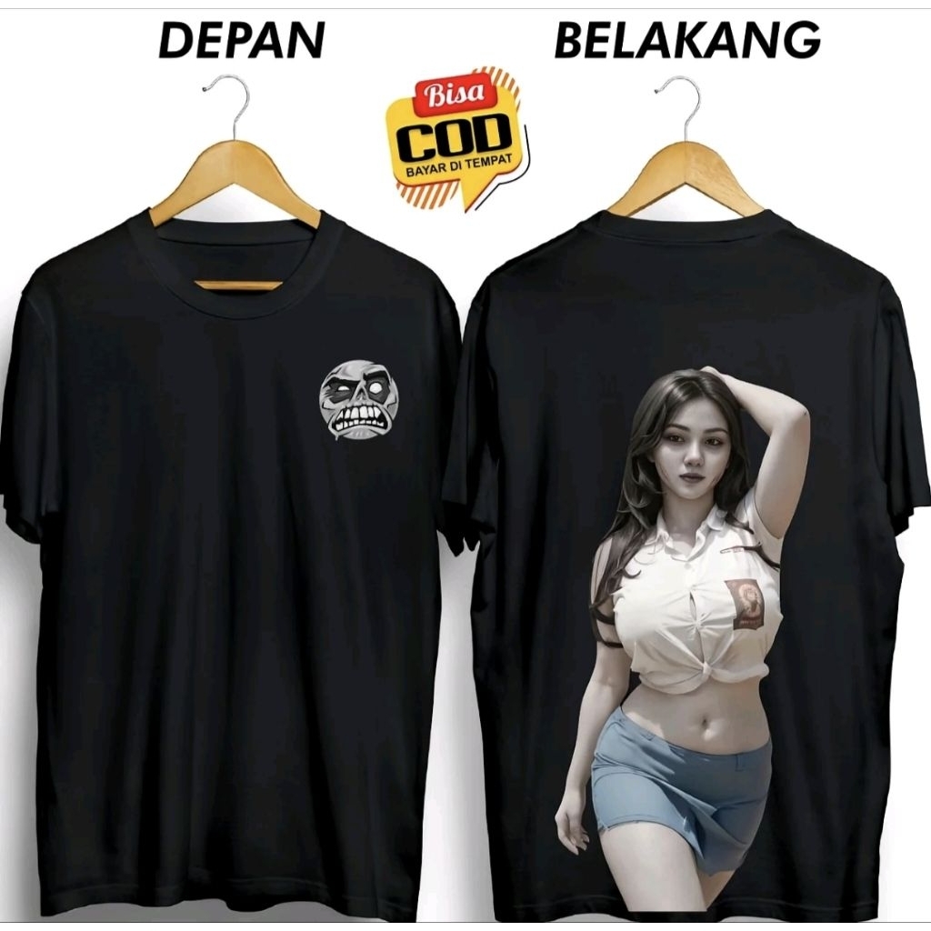 Kaos New Cewek Hantu SMA Sexy DB Baju Distro Lengan Pendek Ukuran S -XXL