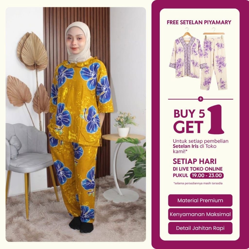 Setelan Celana Panjang Sabrina Teratai Tersanjung Batik Pekalongan Baju Celana Nyaman Panjang Setela