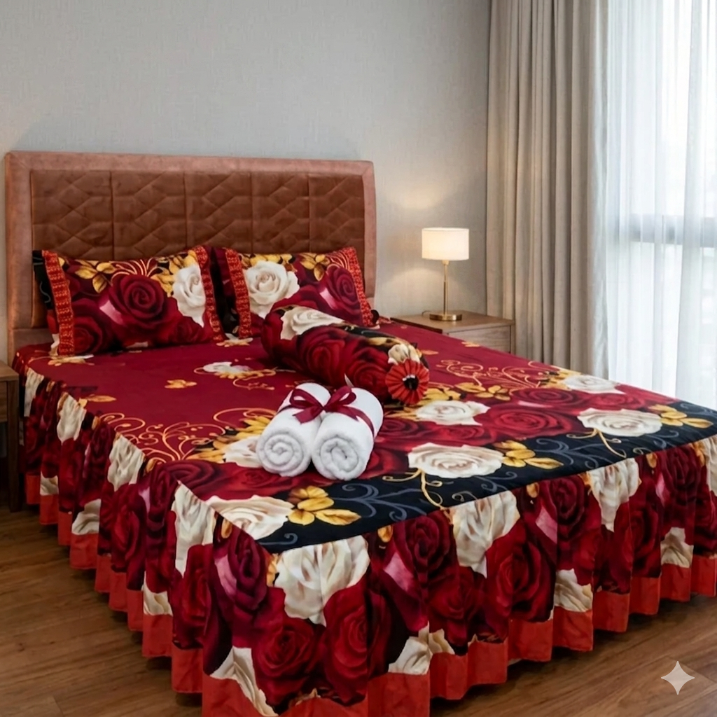 SEPREI RUMBAI SPREI REMPEL MEWAH SEPRAI UKURAN 180X200 160X200 BONUS SARUNG BANTAL DAN GULING