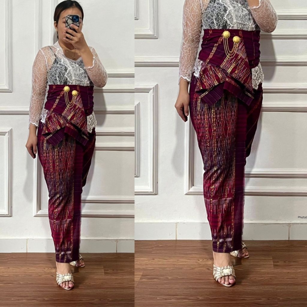 New endek cepuk tumpal free selendang // endek tenun bali