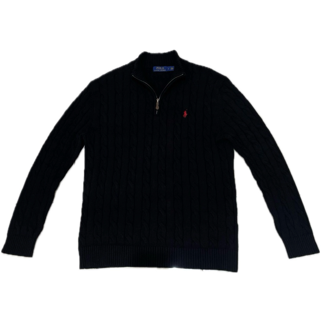 Halfzip Polo Ralph Lauren Cable Knit Black
