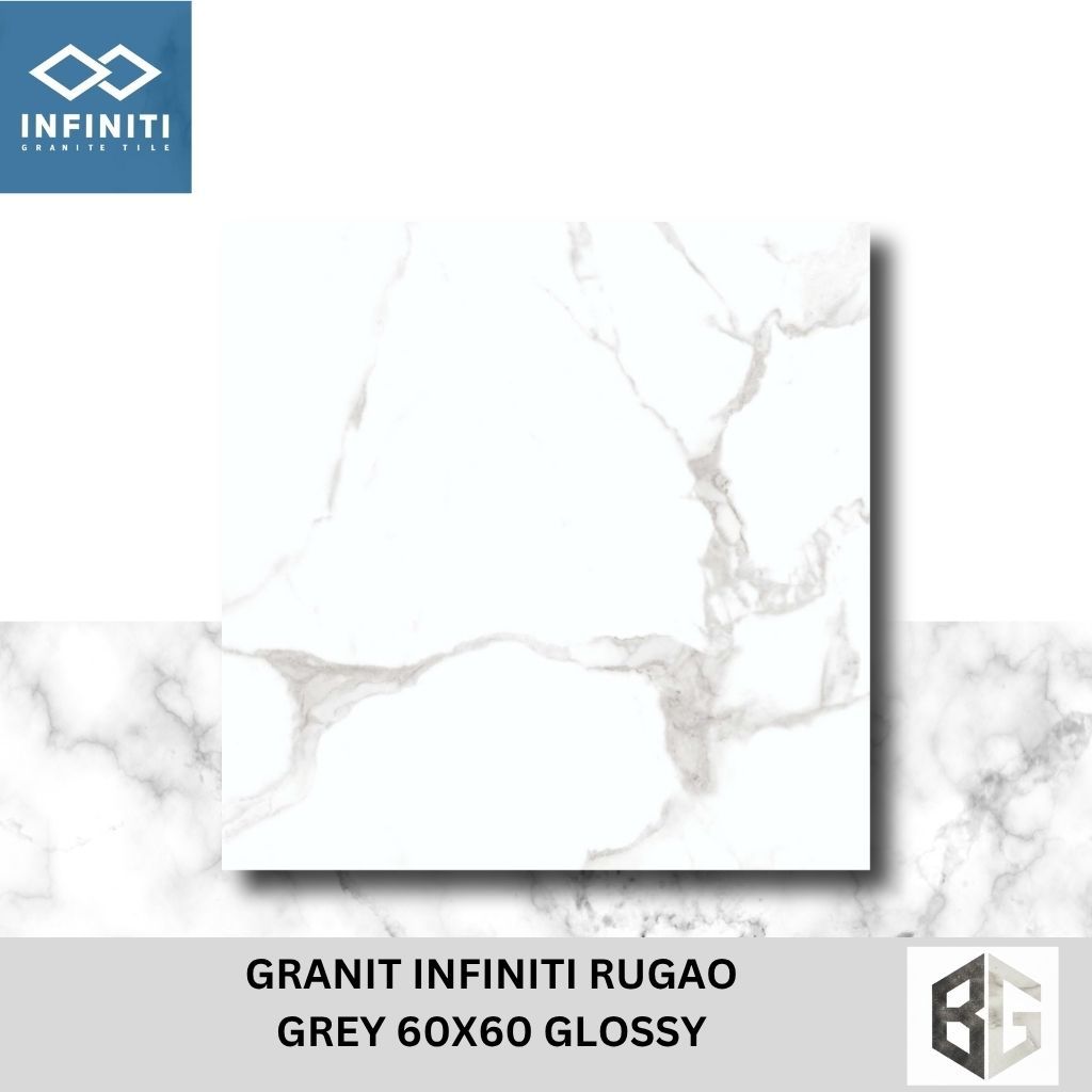 Granit Lantai Infiniti Rugao Grey 60x60 Glossy Motif Marmer
