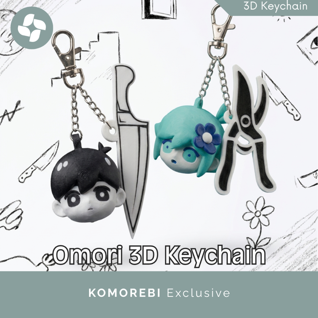 Gantungan kunci faceless Omori Basil 3D keychain faceless Aksesoris Tas Game Omori Merch Figure Basi
