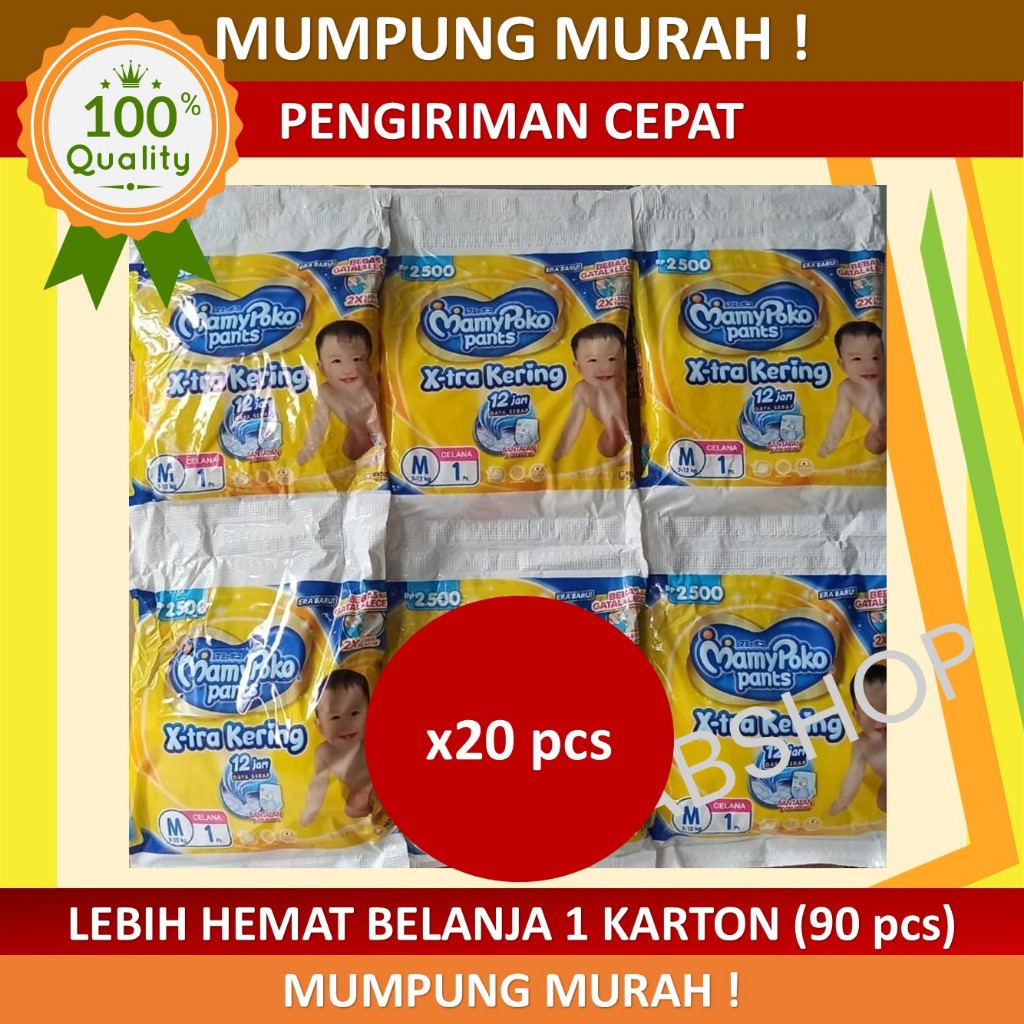 Mamypoko Popok Celana Renceng Xtra Kering isi 20 pcs ukuran S M L XL XXL